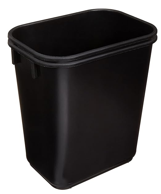 Amazon Basics Small Trash Can, Rectangular Commercial Office Wastebasket - Image 2