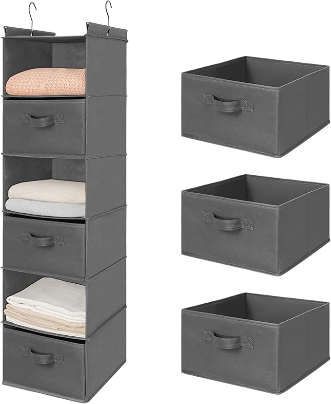 MAX Houser 6 Tier Shelf Hanging Closet Organizer, Closet Hanging Shelf by MAXHouser