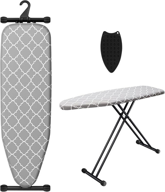 Ironing Board with Silicone Iron Rest pad, Extra Thick Cover, 14x54 Compact and by UFETGYG
