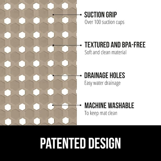 GORILLA GRIP Patented Square Shower Stall Mat, Small Bathtub Floor Mats - Image 2