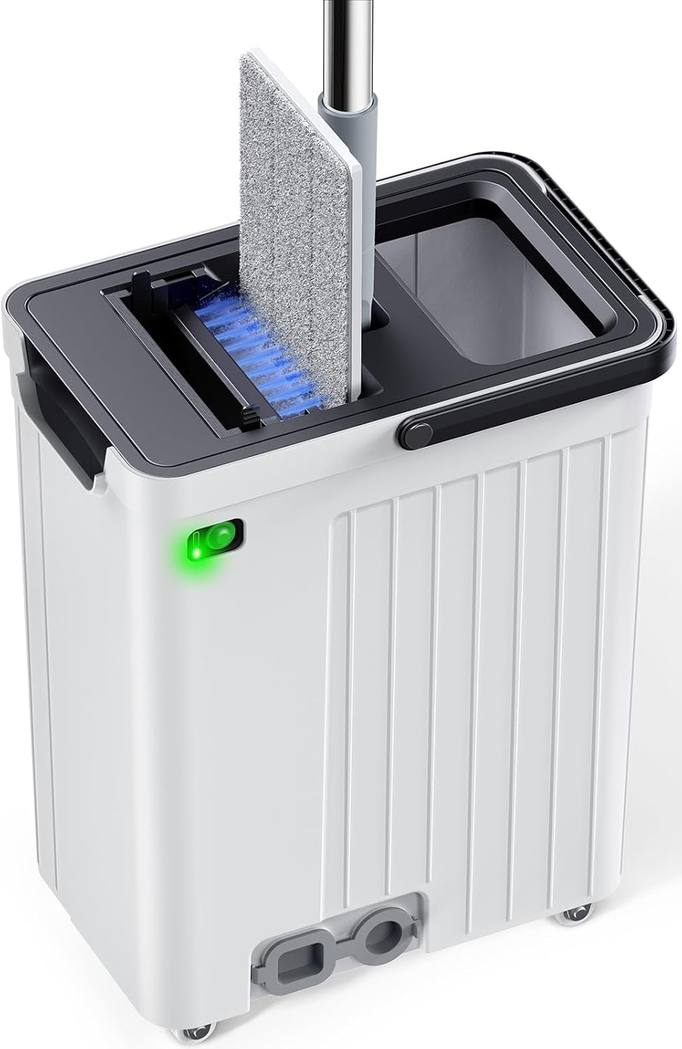 Mop and Bucket Set | Auto-Spray Cleaning | Dirty Water Separation Keep Water Fresh | Flat Mop & Bucket with Wringer | 3x Washable Pads | High-efficiency Cleaning for All Floors Tile Wall Window