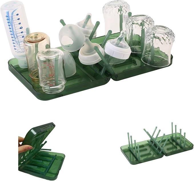Travel Bottle Drying Rack Space Saving, Foldable Bottle Drying Rack by WHNL