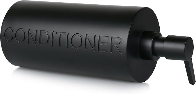 Matte Black Conditioner Dispenser Luxurious Refillable Pump Bottle - Image 2