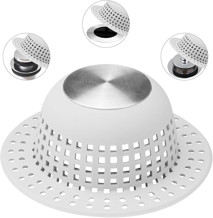 Shower Drain Hair Catcher, Bathtub Drain Cover Foldable Silicone Shower & Tub by SayGoodbyetoHairClogging
