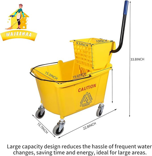 Commercial Mop Bucket with Side-Press Wringer - Image 2