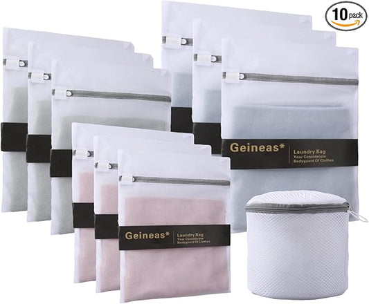 10 Pcs Lingerie Bags for Washing Delicates Mesh Laundry Bags for Washing by GEINEAS