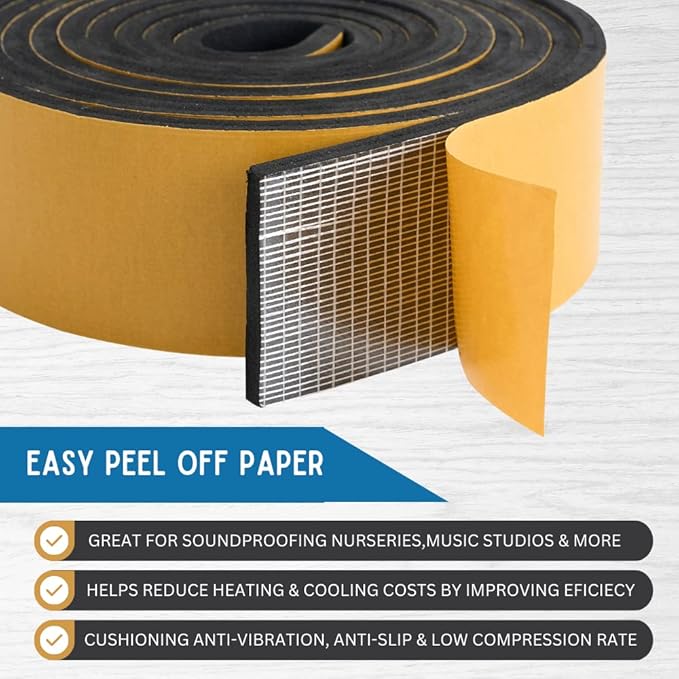 High Density Foam Weather Stripping Door Seal Strip Insulation Tape Roll - Image 6