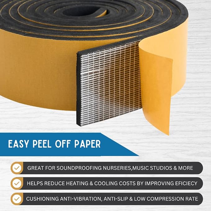 High Density Foam Weather Stripping Door Seal Strip Insulation Tape Roll - Image 6