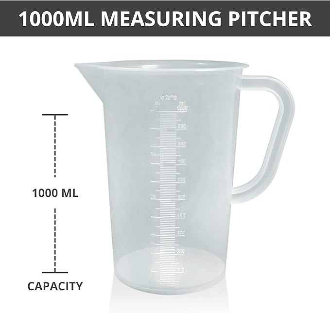 Plastic Graduated Measuring and Mixing Pitcher - 1000ml Plastic Graduated - Image 2