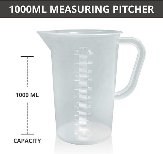 Plastic Graduated Measuring and Mixing Pitcher - 1000ml Plastic Graduated - Image 2