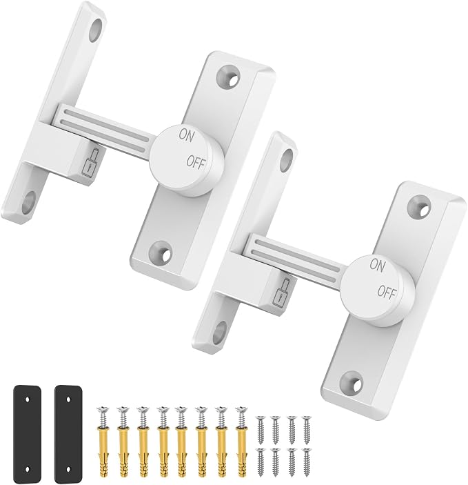 Barn Door Lock Latch, 90/180 Degree Flip Sliding Door Latch by Mixizigoz