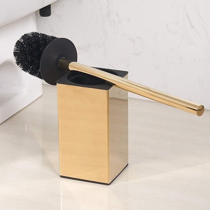 Toilet Brush Holder Stainless Steel 304 Standing Gold Square Toilet Brush Holder - Image 7