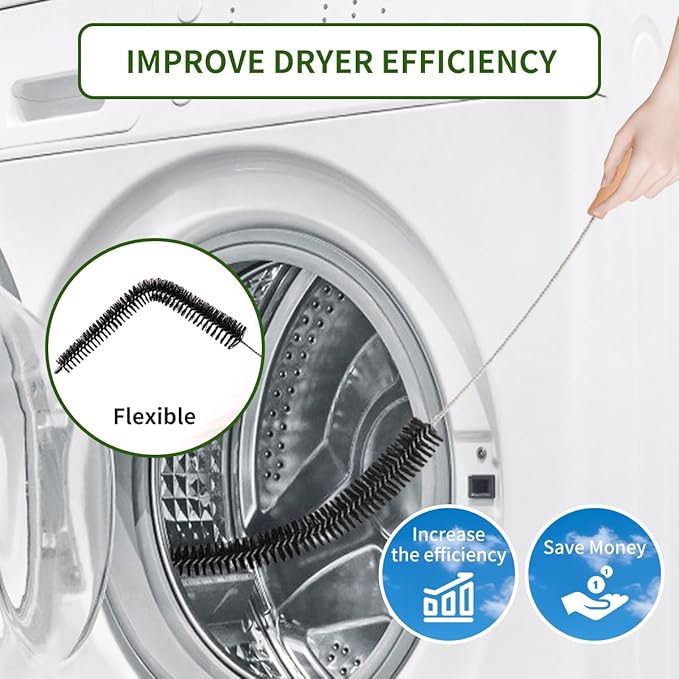 Dryer Lint Brush Vent Cleaner 30 inch Refrigerator Coil Cleaning Brushes - Image 3