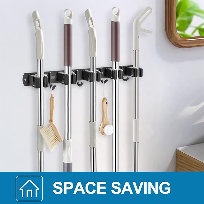 IMILLET Broom Holder Wall Mount, Broom Holder Stainless Steel Heavy Duty Garage - Image 7