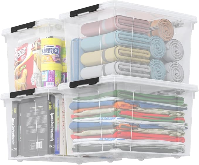 Zopnny 24 Quart Clear Plastic Storage Bin - Image 4