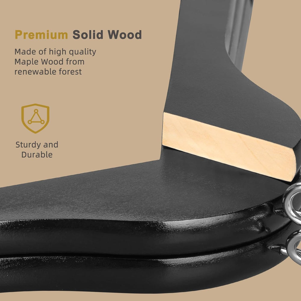 TOPIA HANGER Black Wooden Hangers 30 Pack, Space Saving Coat Hanger with 360°...