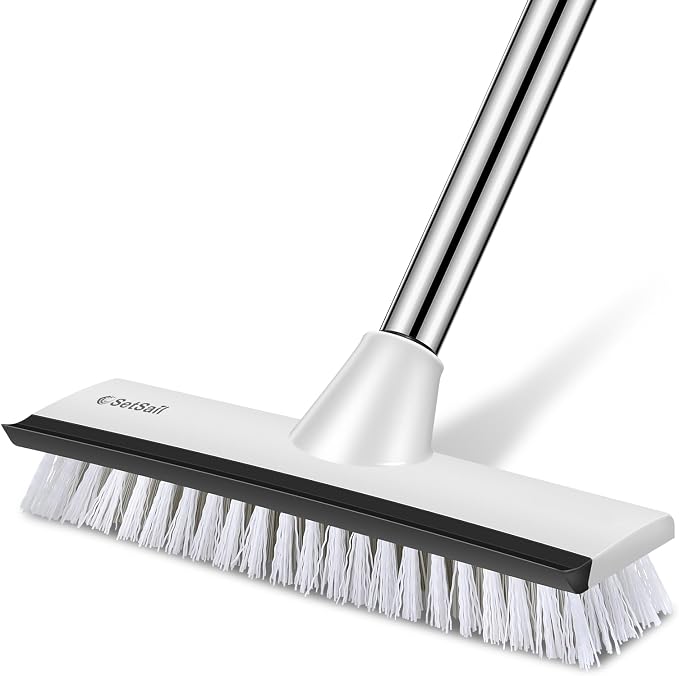 SetSail Floor Scrub Brush with 51-Inch Long Adjustable Handle 2 in 1 Scrape by SetSail