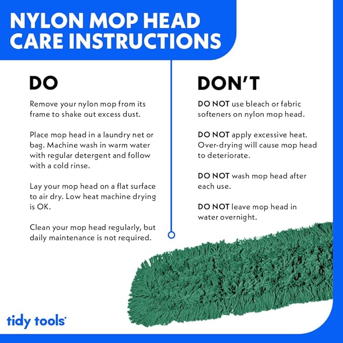Commercial Dust Mop Replacement Head – 36 x 5 in. Cotton Nylon Reusable Mop - Image 5