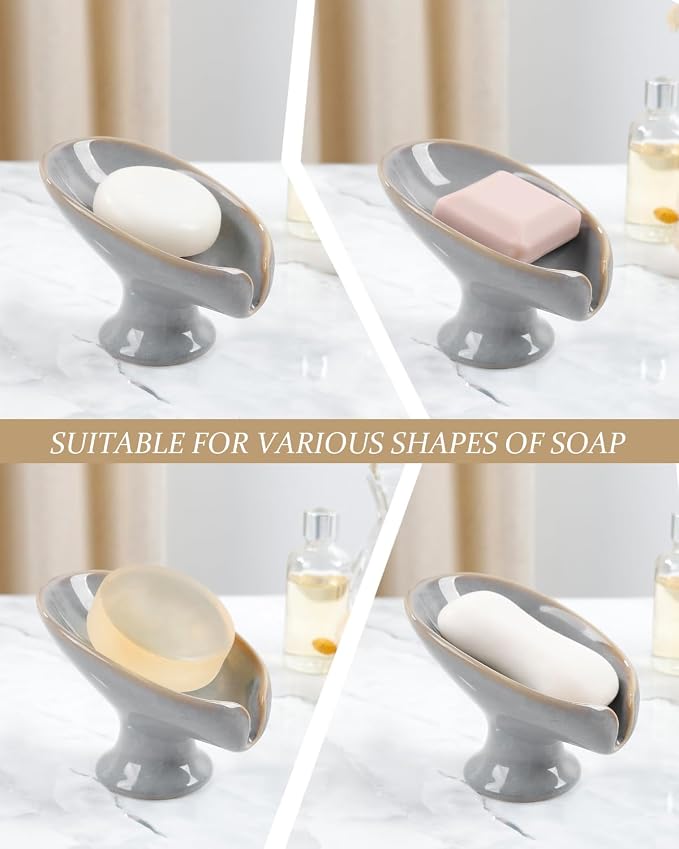 Soap Dish, Self Draining Bar Soap Holder - Image 7