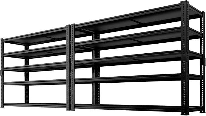 Storage Shelves Heavy Duty 2 PCS, 5-tier Adjustable Metal Industrial Utility by ROOMTEC