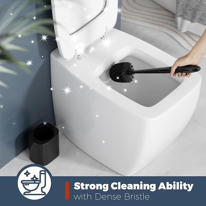 Toilet Brush, 2 Pack Toilet Brush and Holder Set Bathroom Accessories, Toilet - Image 3