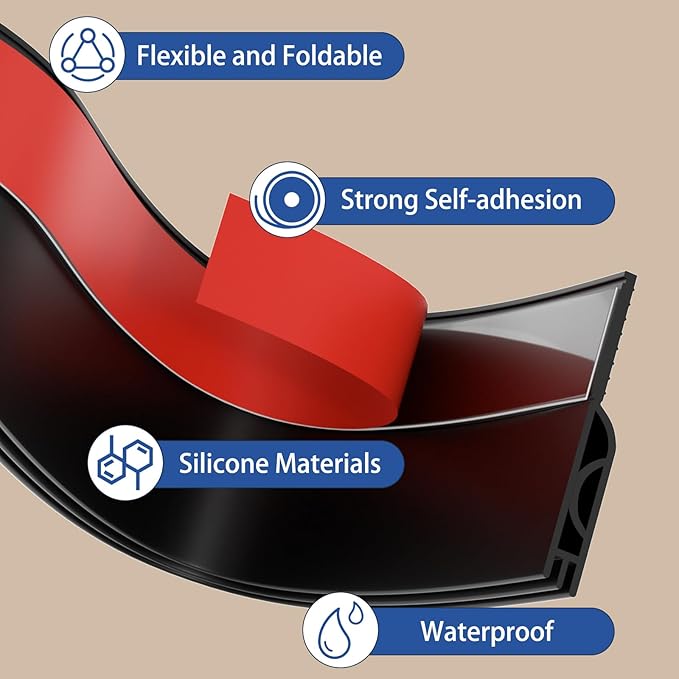 Under Door Draft Stopper, Self-Adhesive Door Sweep - Image 4