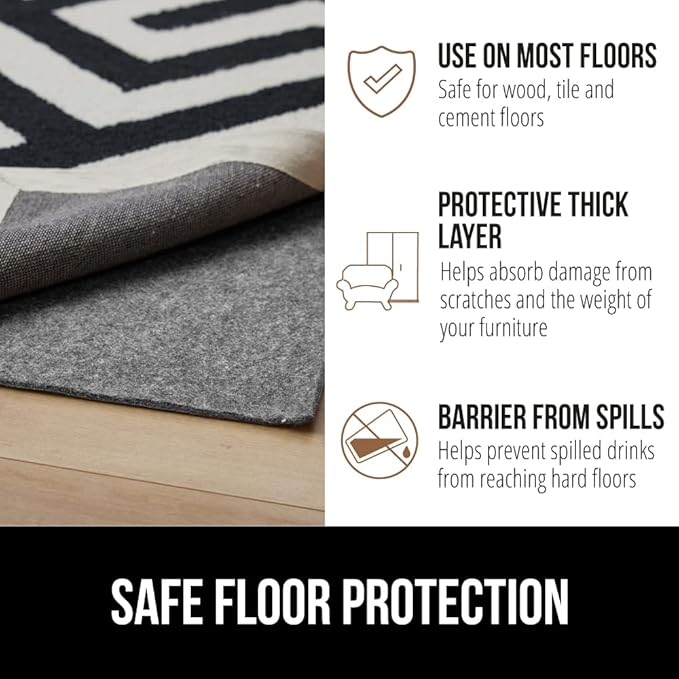 GORILLA GRIP Felt and Natural Rubber Stay in Place Slip Resistant Rug Pad - Image 5