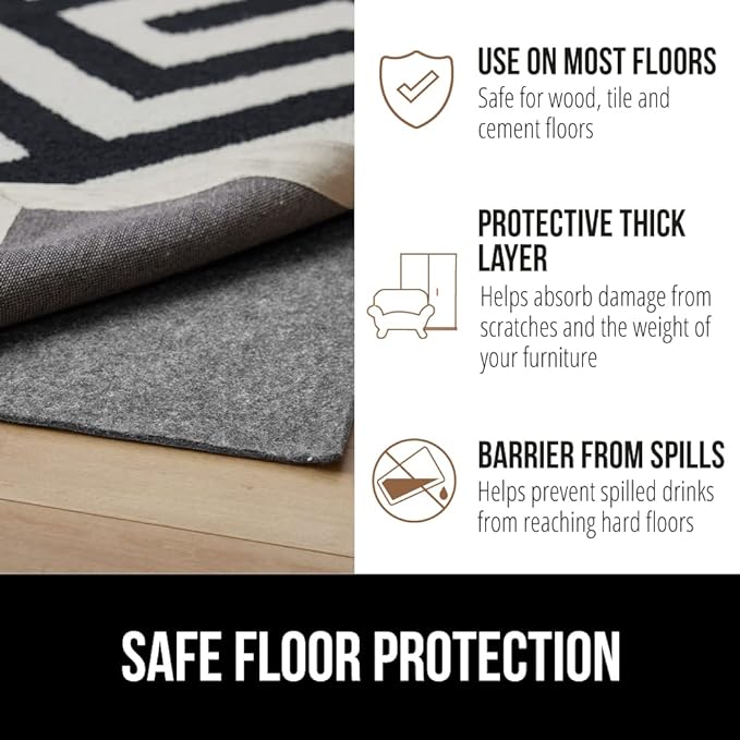 GORILLA GRIP Felt and Natural Rubber Stay in Place Slip Resistant Rug Pad - Image 5