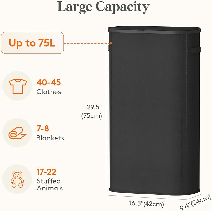 Lifewit 75L Slim Laundry Basket - Image 3