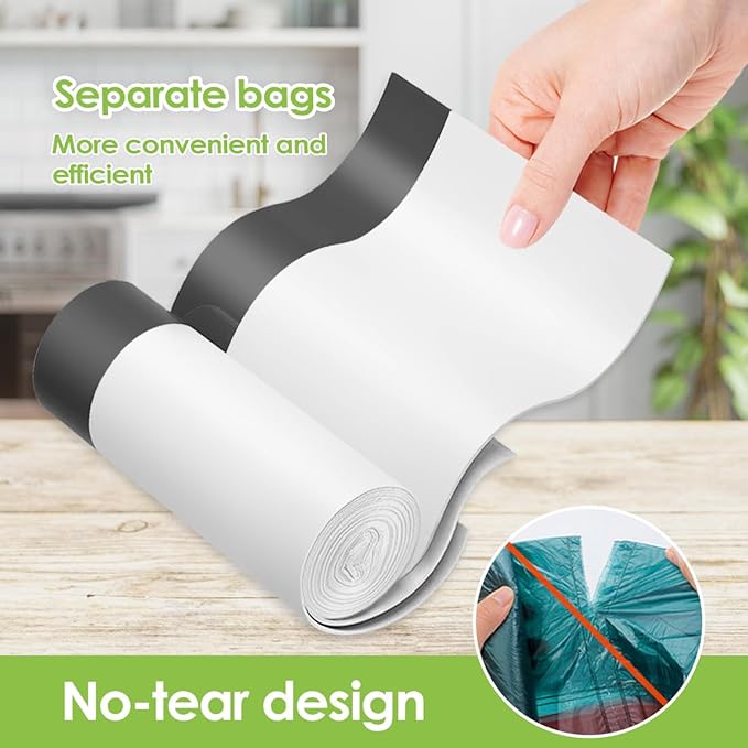Teivio 2 Gallon 140pcs Strong Drawstring Trash Bags Garbage Bags, Bathroom - Image 3