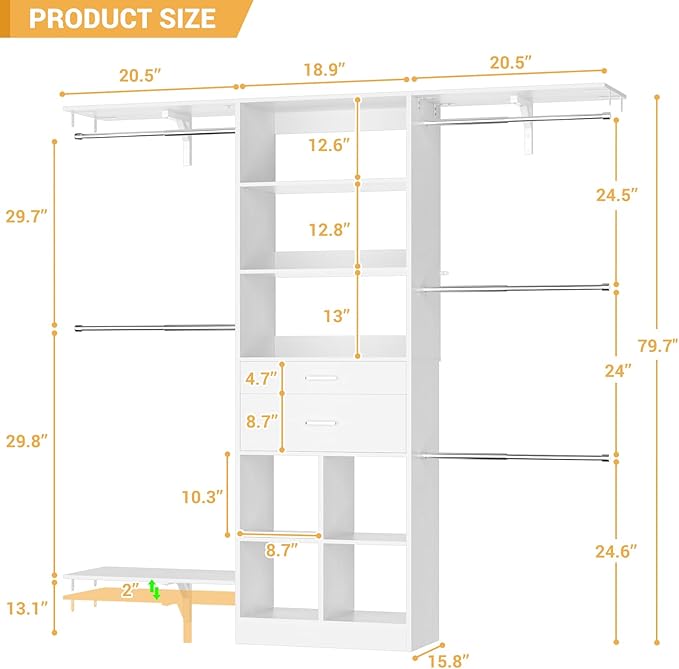 5FT Small Closet System, Baby Closet Organizer System - Image 3