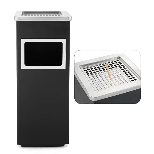 Trash Can Outdoor Waste Container Square Stainless Steel Trash Can by POWLAB