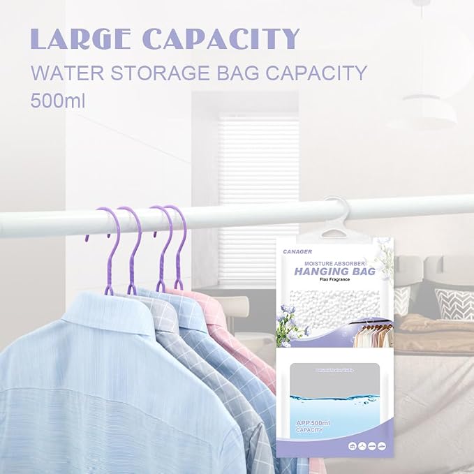 CANAGER Hanging Moisture Absorber, Flax Fragrance Moistureproof Desiccant - Image 3