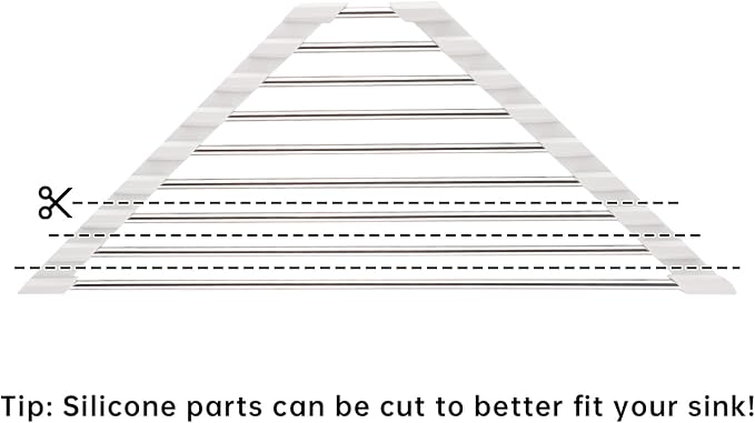 Tomorotec Triangle Roll-Up Dish Drying Rack Sink Corner Small Foldable - Image 3