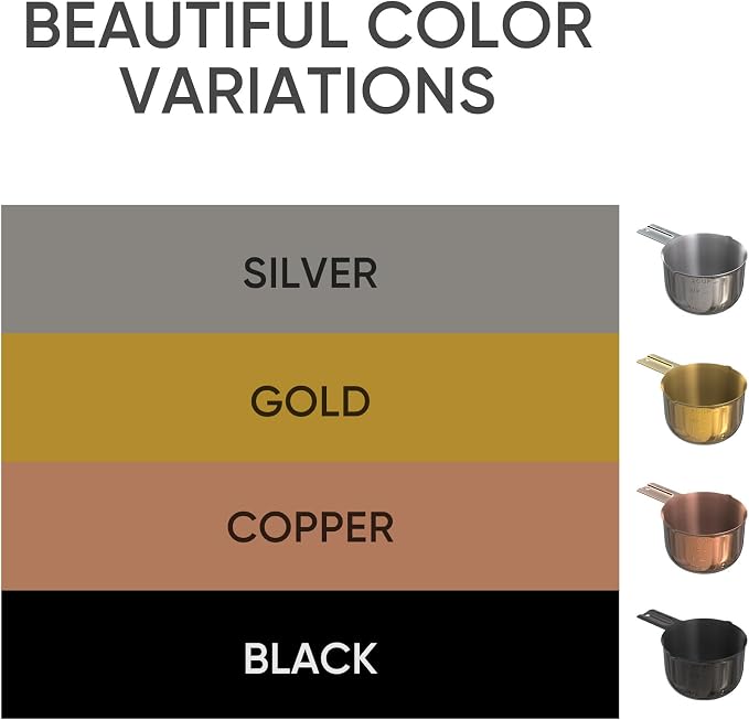 Color Up 2 Cup Measuring Cup, 480ml Gold Stainless Steel Metal Measuring Scoop - Image 5