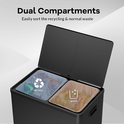 GarveeHome Step Dual Trash Can, 60L/16 Gallon Recycle Bins - Image 4