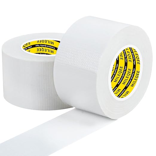 2Pack Duct Tape Heavy Duty Single Sided, Strong Adhesive High Strength by MILEQEE