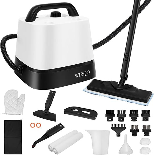 Steam Cleaner with 24-Piece Attachments, Upholstery, Oven Grease, 1.5L Tank by WIRQO