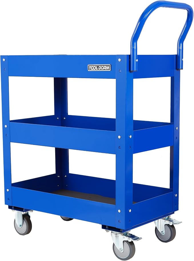 3 Tray 29.3 inch Tool Cart, self Assembly, 300 LBS Capacity Rolling Tool Carts by ToolDorm