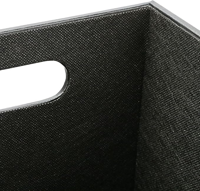 KINGFOM Classic Pu Leather Trash Can Wastebasket, Garbage Container Bin - Image 7