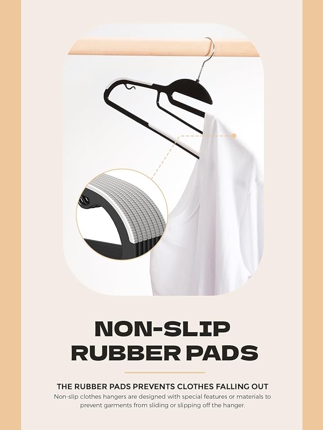 HOUSE DAY Heavy Duty Plastic Hangers 100 Pack, Non Slip Hangers - Image 4