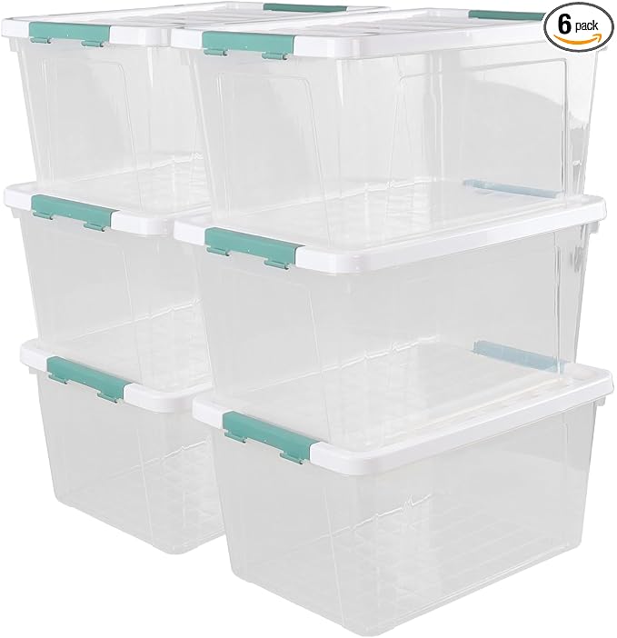Xyskin 35 Quart Clear Large Storage Box, Plastic Storage Bins by Xyskin