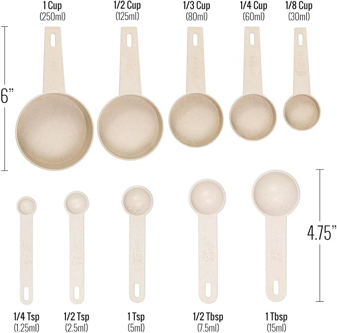 Beille 7pc Wheat Straw Complete Kitchen Utensils Set - Image 3