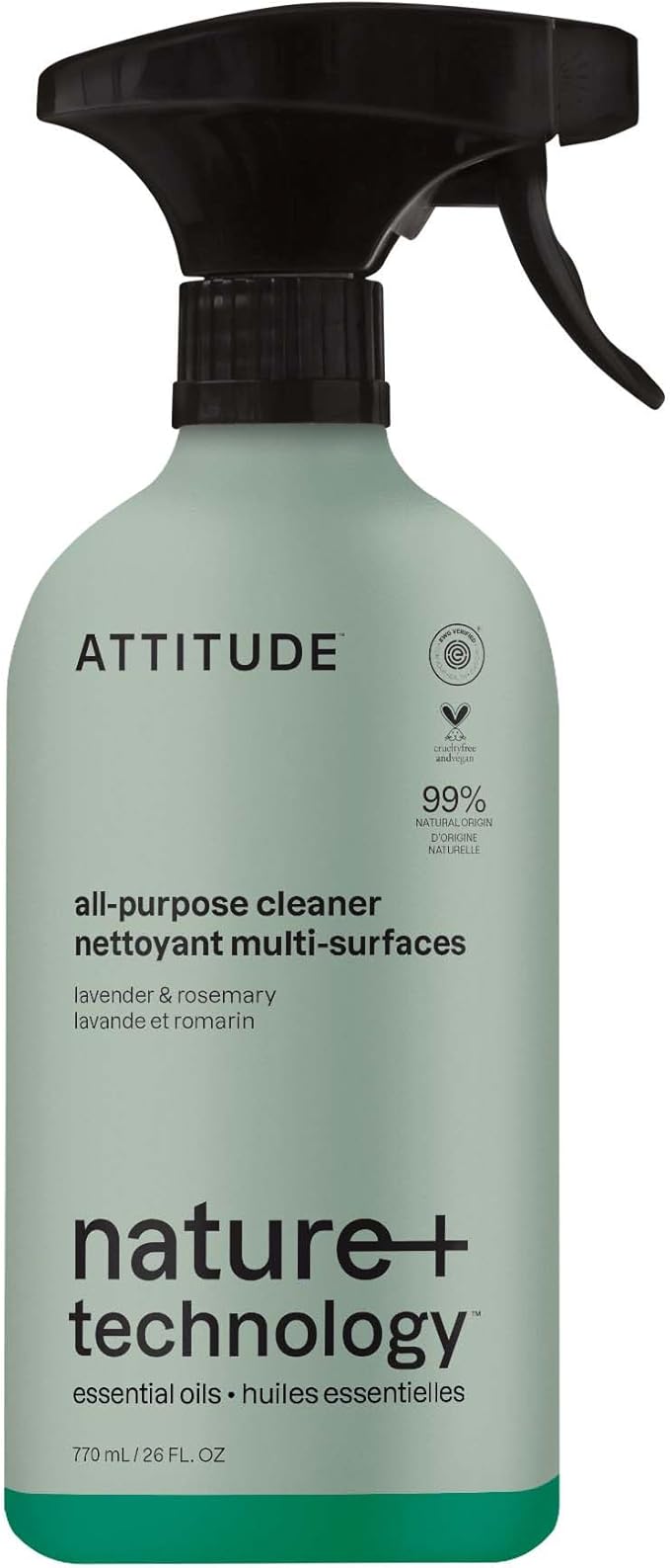 ATTITUDE All-Purpose Cleaner Spray, Natural Origin Ingredients, EWG Verified by ATTITUDE