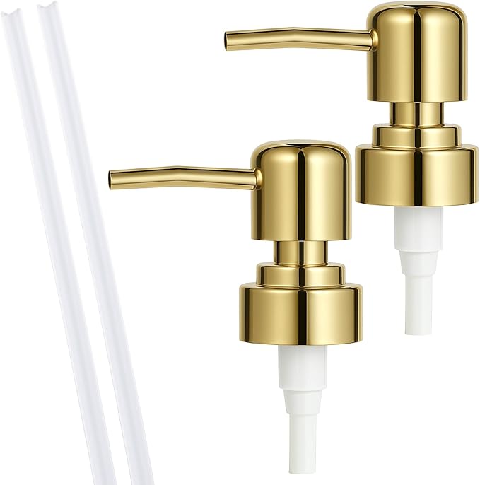 2 Pack Gold Soap Dispenser Pump Replacement Top Dispenser Pumps Refill by Unknown