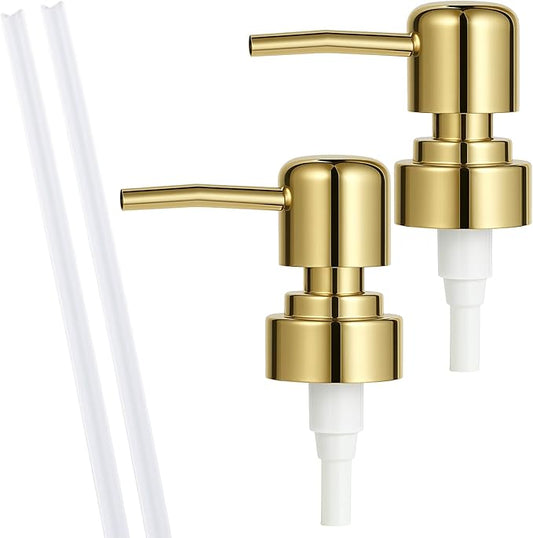 2 Pack Gold Soap Dispenser Pump Replacement Top Dispenser Pumps Refill by Unknown