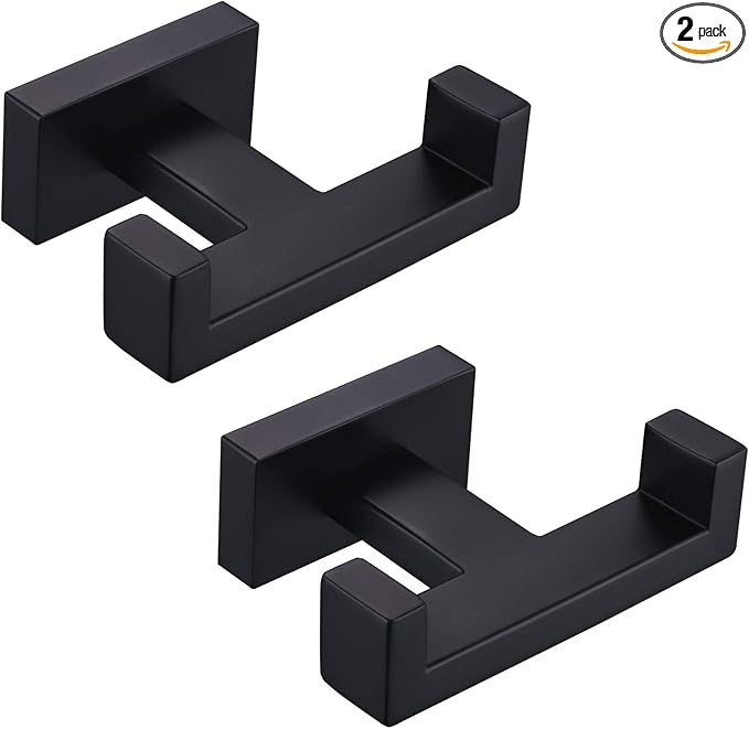 Angle Simple Bathroom Towel Hooks, Stainless Steel Shower Double Robe Coat Hooks by AngleSimple