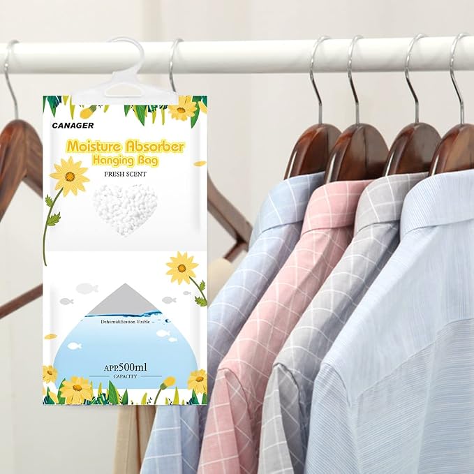 CANAGER Moisture Absorber -12 Pack, Fresh Scent Hanging Humidity Bag, and - Image 5