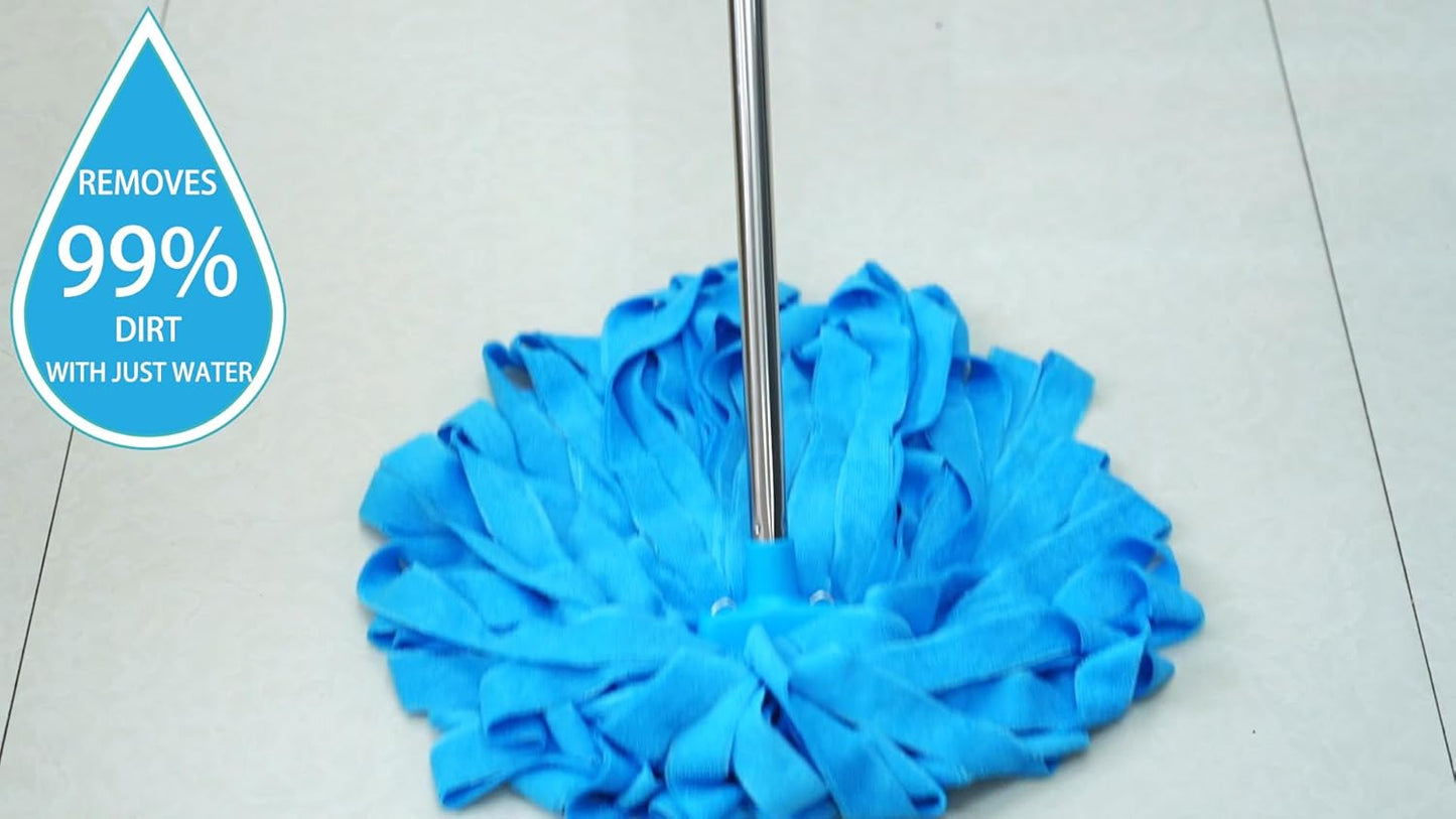 EaseYourDay Microfiber String Mop, 5.2ft. Stainless Steel Pole, 2 Mop Heads
