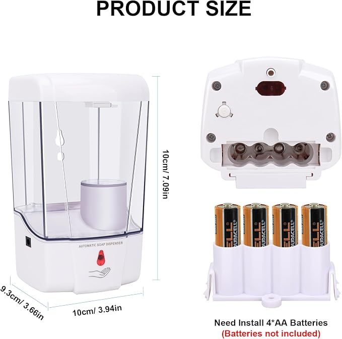 Automatic Soap Dispenser Wall Mounted: 700ml/23.7oz Commercial Hand Soap - Image 3